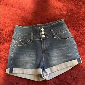 YMI Dark Blue High-Waisted Denim Shorts